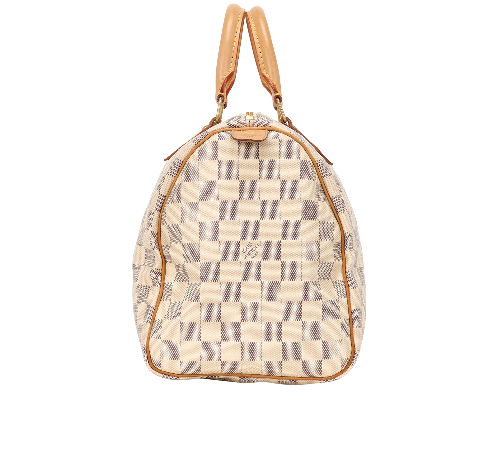 Speedy  30, &pound;795, Handbags, Blue/Cream, Canvas, Side view